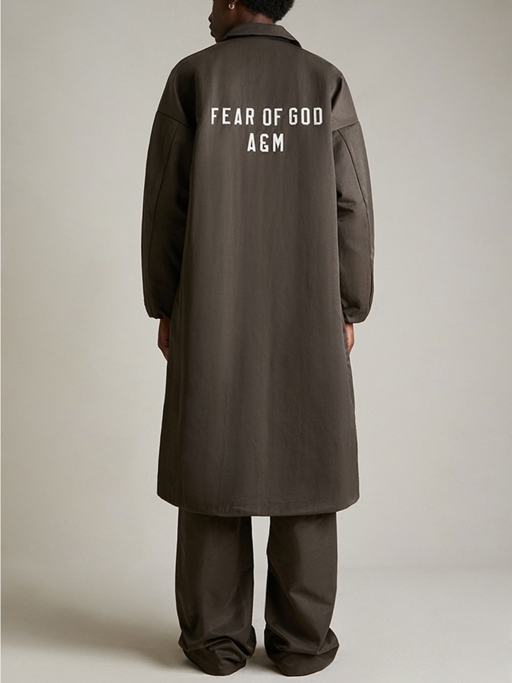 Fear of God Brown Textured Nylon Trench Coat Men’s Size M